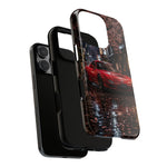 Red FD RX-7 Blossom Alley Tough Phone Case - Rain-Slicked Night