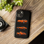 C3 Corvette Art Phone Case Orange, Three-View Vector Cover, Gift