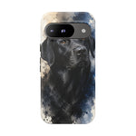 Black Lab Watercolor Art Tough Phone Case - Dog Portrait