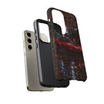 Red FD RX-7 Blossom Alley Tough Phone Case - Rain-Slicked Night