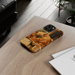 Sleeping French Bulldog with Croissants phone case | cute bakery scene