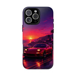 FD RX-7 Retro Sunset Sports Car Tough Case | Neon Vaporwave Beach Drive