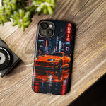 Orange Supra Phone Case, Neon City Night JDM Sports Car Tough Cover