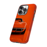 Orange 1969 C3 Phone Case, Stingray Classic Sports Car Cover, Gift