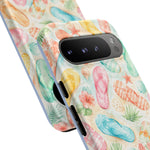 Watercolor Flip Flops pattern Tough Case | Beach Shells Phone Cover