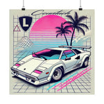 Countach Poster Retro 80s 90s Vaporwave Exotic Supercar Wall Art