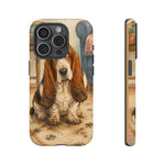 Guilty Basset Hound Phone Case, Muddy Watercolor Art Cover