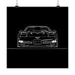 C5 Corvette Front View Poster 1997-2004 Classic Chevy Wall Art