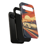 Retro Sunset Countach phone case | Sports car tough cover