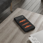 C3 Corvette Art Phone Case Orange, Three-View Vector Cover, Gift