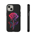 Glitch Rose Neon Phone Case Vaporwave Tough Cover