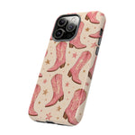 Pink Cowboy Boots phone case | Western pattern | Pastel stars