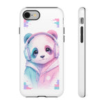 Pastel Panda Phone Case, Glitch Color Block Cover
