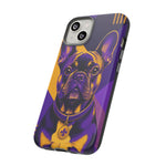 French Bulldog Pop-Art Portrait Tough Phone Case - Purple Gold
