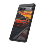 Orange C8 Z06 Flat Plane V8 Speed Art Tough Phone Case