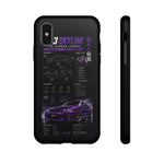 R33 Skyline Infographic Phone Case, Purple Spec Sheet Cover