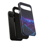 Retro Neon Mountains Phone Case | Vaporwave Galaxy Landscape