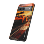 Orange C7 ZR1 High Wing Sports Car Tough Phone Case