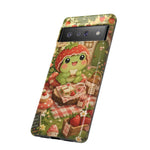 Cute Kawaii Frog Phone Case Strawberry Picnic Tough Cover Gift Art