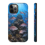 Snapper Reef Phone Case, Sunlit School Ocean Fishing Tough Cover