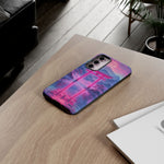Neon Torii Gate Mountain Vaporwave Art Tough Phone Case