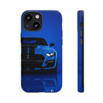 Blue Mustang Art Phone Case, GT500 American Muscle Car Tough Cover for Men