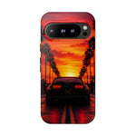 Matte Black MK4 Supra Sunset Tough Phone Case - Palm Silhouette