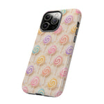 Pastel Swirl Lollipops Tough Case | Candy Pattern Phone Cover