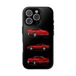 C4 Corvette Art Phone Case Red, Three-View Vector Cover, Gift