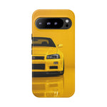 Yellow Skyline Phone Case, R34 GTR 90s JDM Legend Tough Cover for Men Gift
