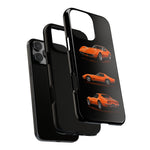 C3 Corvette Art Phone Case Orange, Three-View Vector Cover, Gift