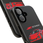 Red C8 Z06 Illustration Phone Case for Vette Owners | Tough Cover