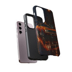 Orange Cuda Phone Case, Rainy City Night Muscle Car Tough Cover