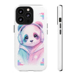 Pastel Panda Phone Case, Glitch Color Block Cover