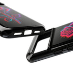 Glitch Rose Neon Phone Case Vaporwave Tough Cover