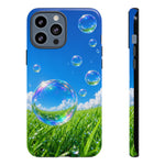 Bubbles Over Grass phone case | Tough Cover
