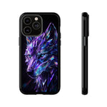 Holographic Wolf Phone Case, Fractured Prism Iridescent Cover