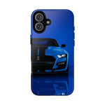 Blue Mustang Art Phone Case, GT500 American Muscle Car Tough Cover for Men