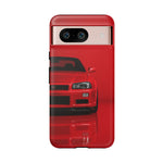 Red Skyline Phone Case, R34 GTR 90s JDM Legend Tough Cover for Men Gift