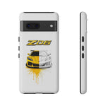 Z06 Corvette Phone Case, Yellow Sketch Reveal Chrome Cover