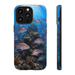 Snapper Reef Phone Case, Sunlit School Ocean Fishing Tough Cover