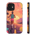 Retro Runner Sunset phone case | 80s Vaporwave jogging design