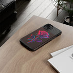 Glitch Rose Neon Phone Case Vaporwave Tough Cover
