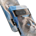 Ragdoll Cat Polygon Portrait Tough Phone Case - Blue Cream