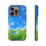 Bubbles Over Grass phone case | Tough Cover