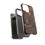 DJ Cat Phone Case, Glowing Turntables Folk Art Cover