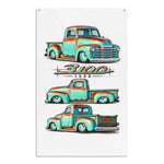 1953 3100 Patina Rat Rod Pickup Banner 34x56 Garage Man Cave Wall Decor