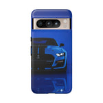 Blue Mustang Art Phone Case, GT500 American Muscle Car Tough Cover for Men