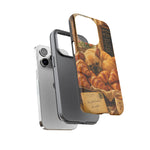Sleeping French Bulldog with Croissants phone case | cute bakery scene
