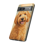 Goldendoodle Fluffy Curls Portrait Art Tough Phone Case
